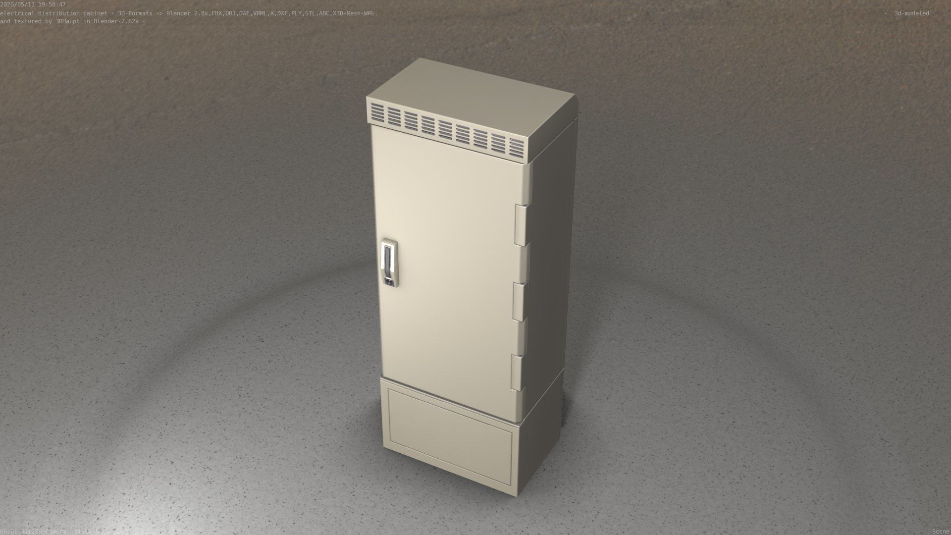 Electrical Distribution Cabinet 23 Low-poly 3D model_16