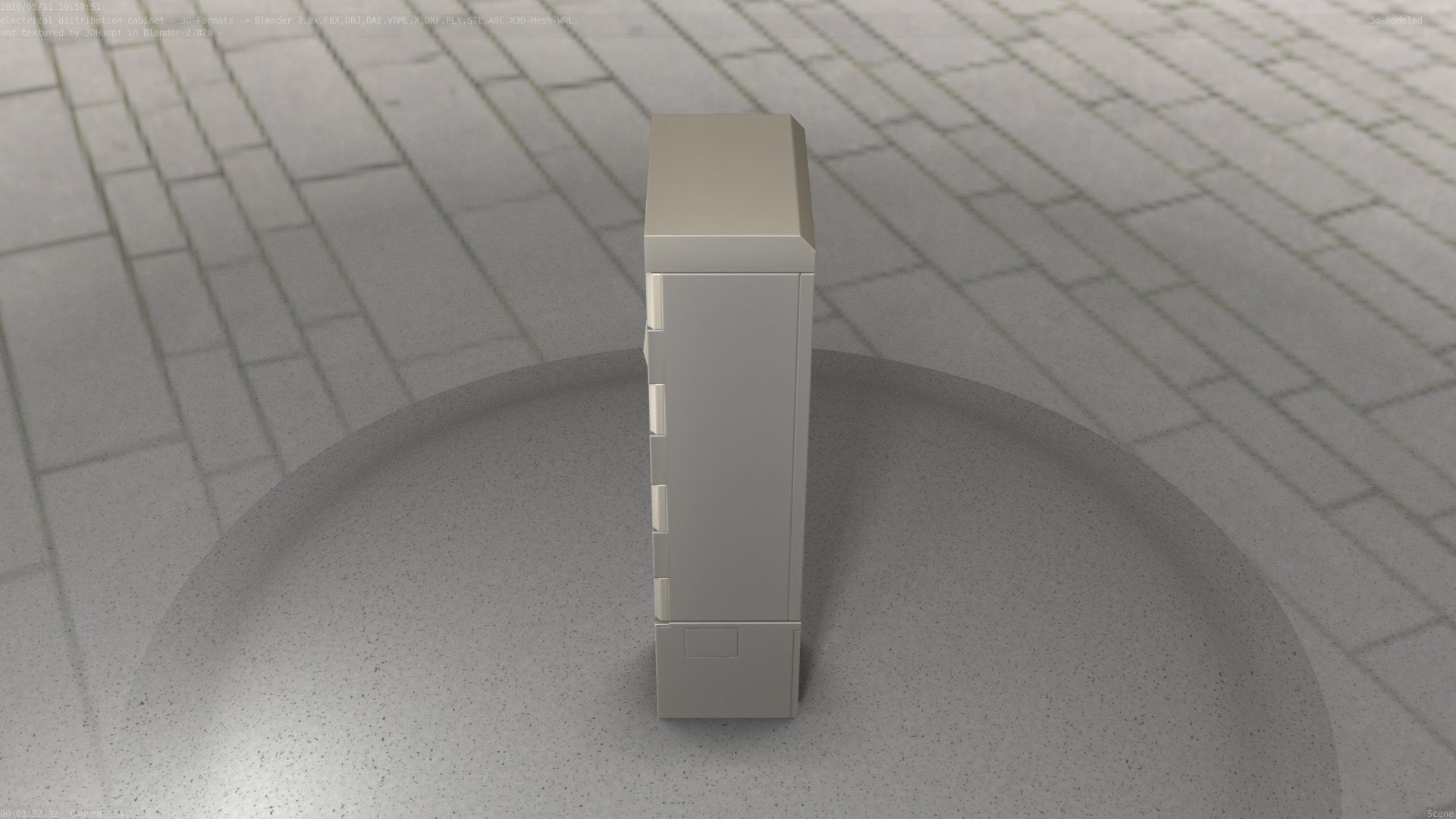 Electrical Distribution Cabinet 23 Low-poly 3D model_20