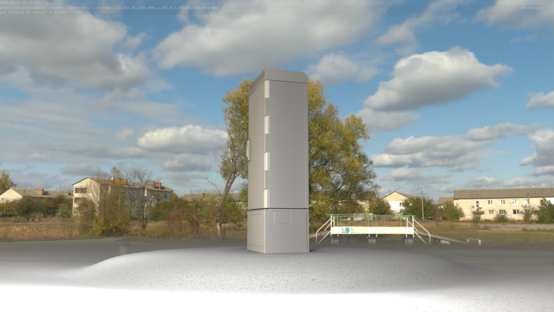 Electrical Distribution Cabinet 23 Low-poly 3D model_38