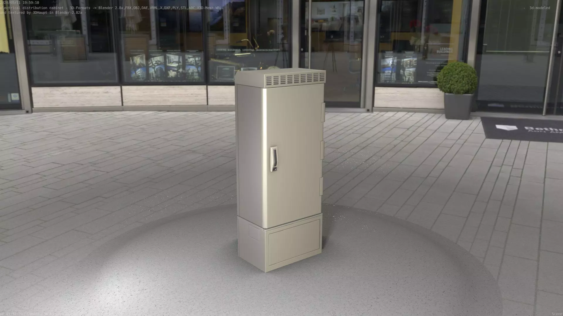 Electrical Distribution Cabinet 23 Low-poly 3D model_0