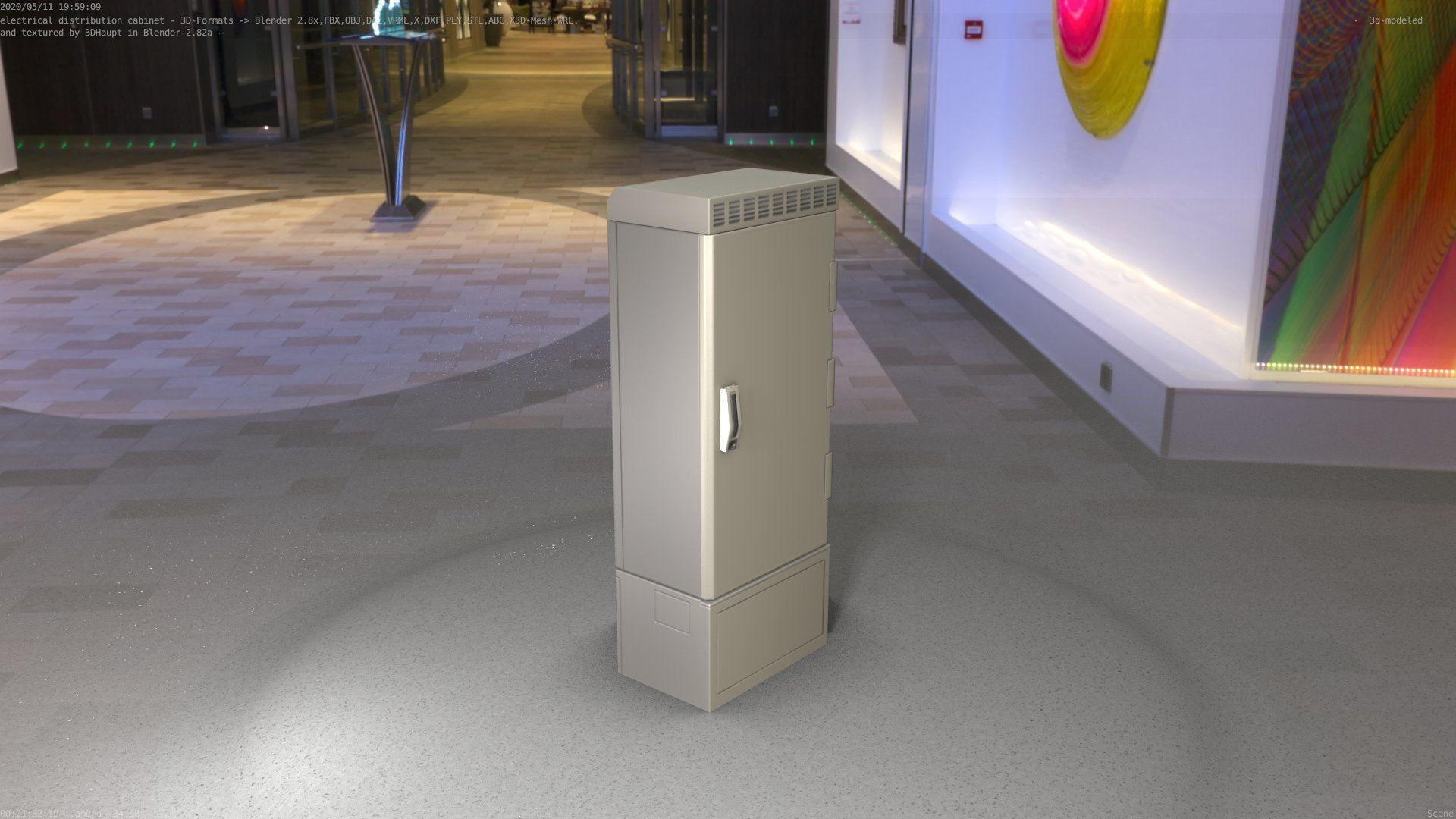 Electrical Distribution Cabinet 23 Low-poly 3D model_37