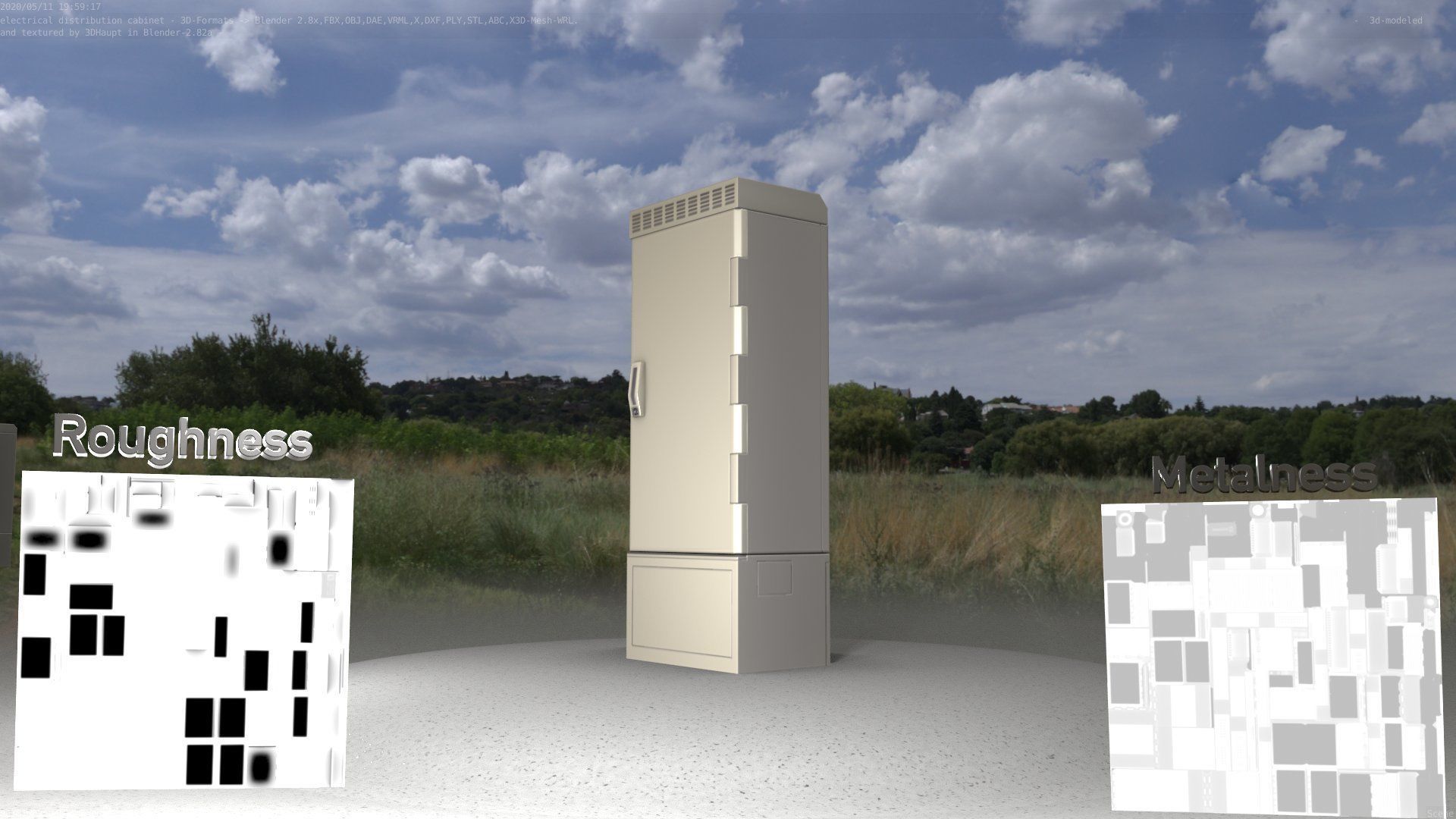 Electrical Distribution Cabinet 23 Low-poly 3D model_8