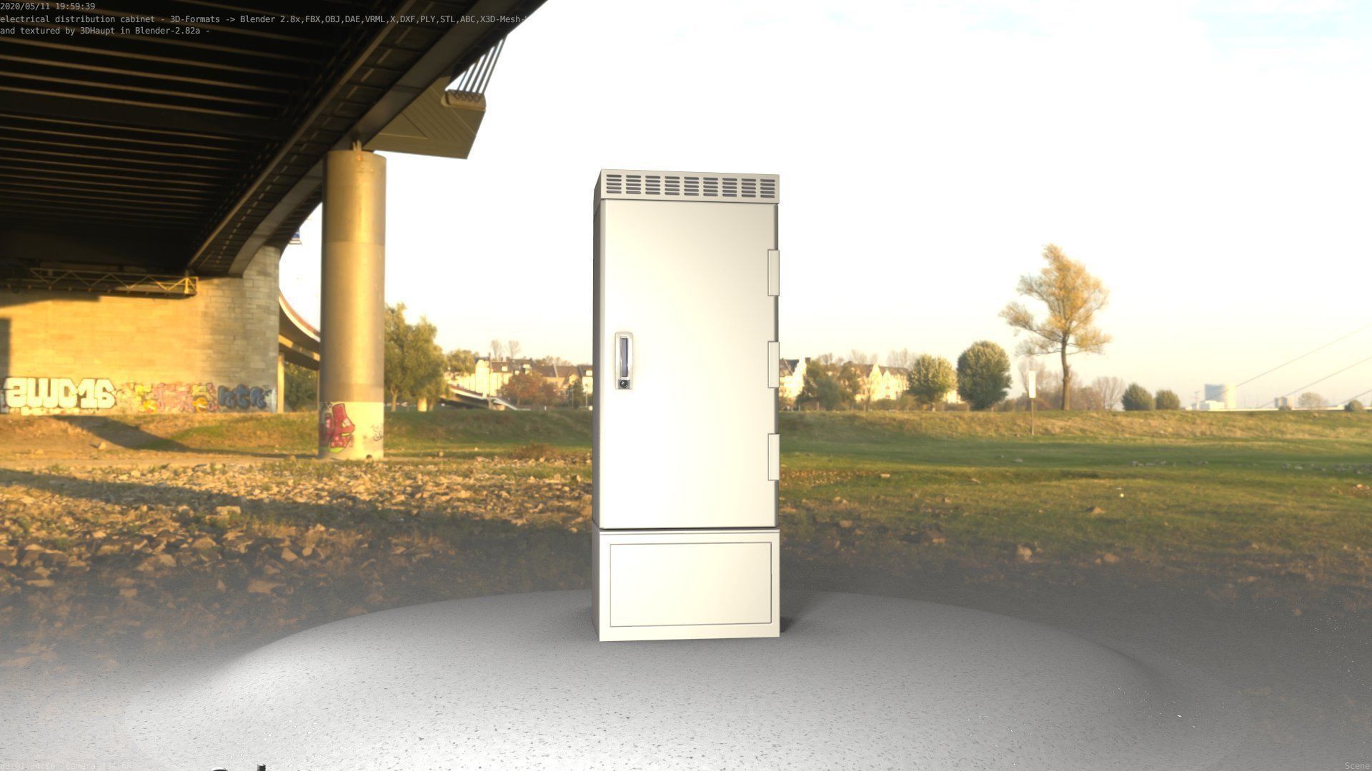 Electrical Distribution Cabinet 23 Low-poly 3D model_62