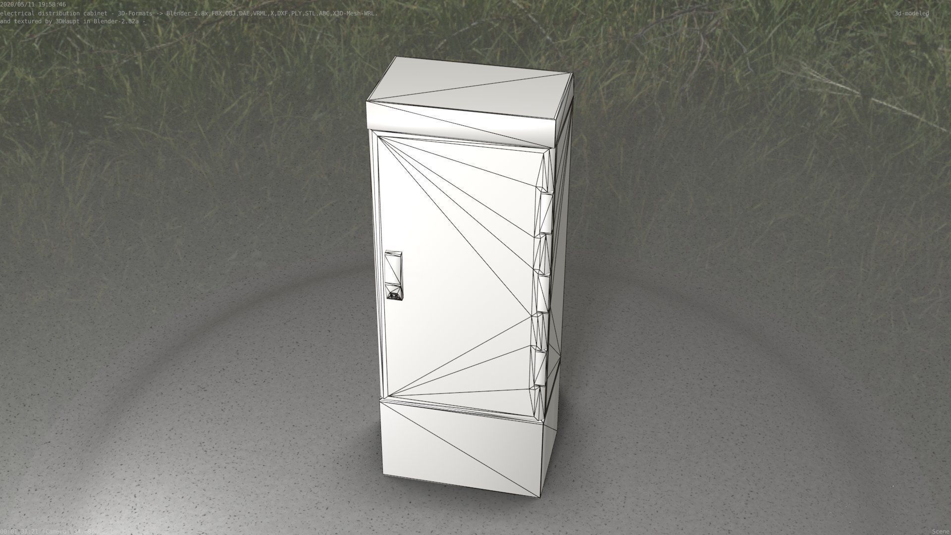 Electrical Distribution Cabinet 23 Low-poly 3D model_15