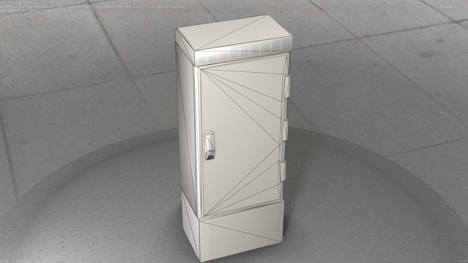 Electrical Distribution Cabinet 23 Low-poly 3D model_13