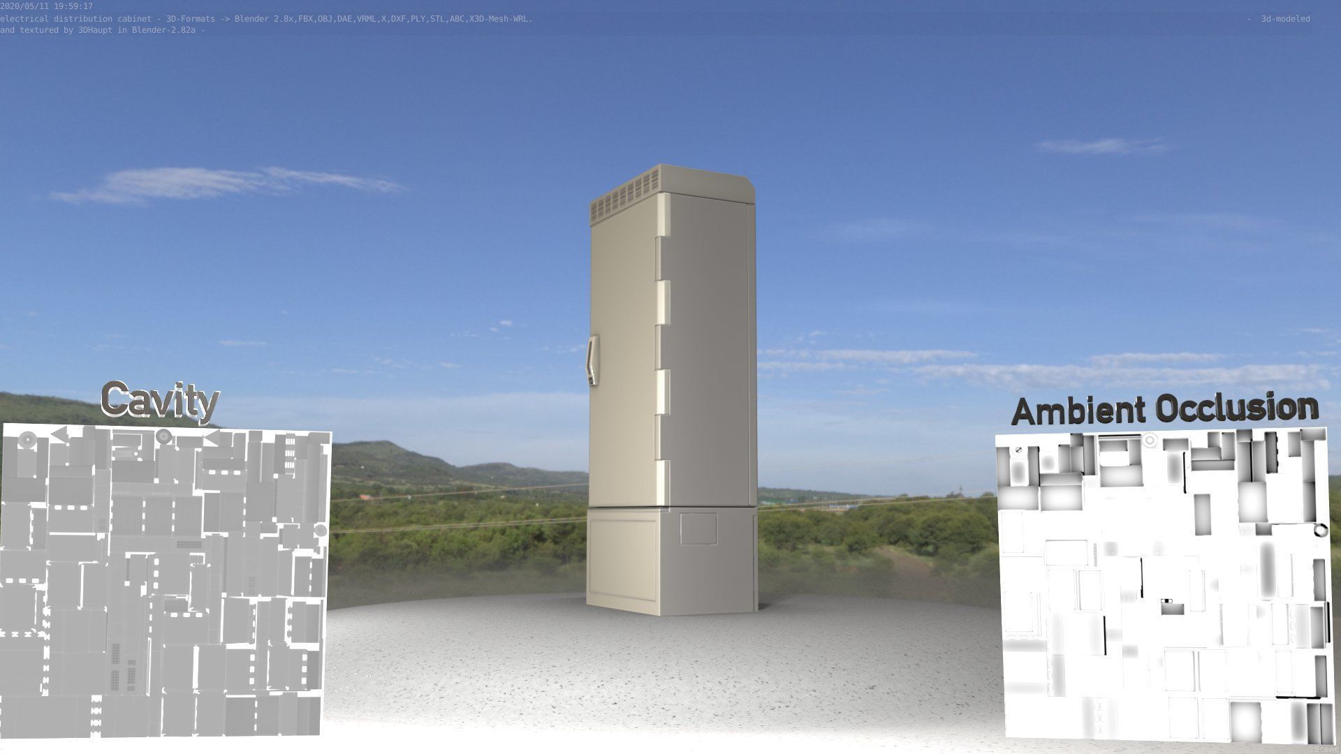Electrical Distribution Cabinet 23 Low-poly 3D model_9