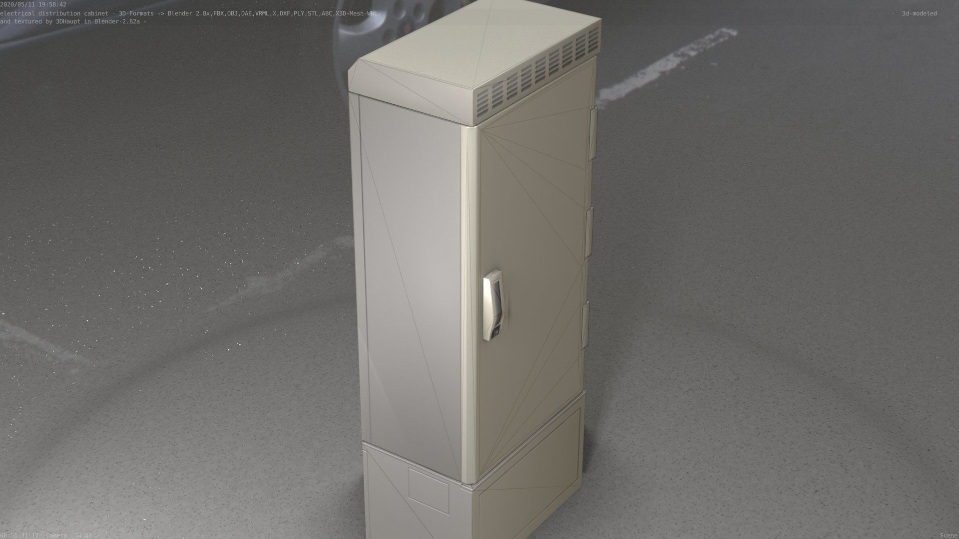 Electrical Distribution Cabinet 23 Low-poly 3D model_11