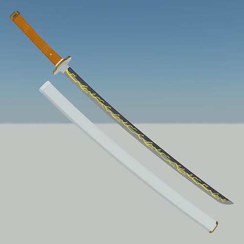 Demon Slayer Zenitsu Agatsuma Sword katana Kimetsu no Yaiba 3D print model