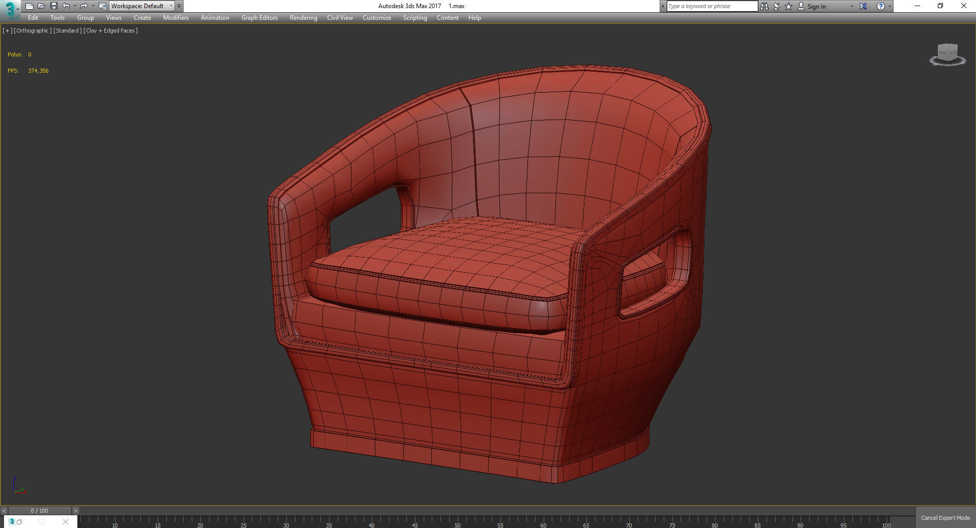 Bailey Swivel Lounge II Upholstered Chair 3d model Low-poly 3D model_4