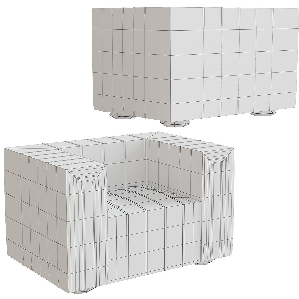 Club Armchair by Wittmann 3d model Low-poly 3D model_1