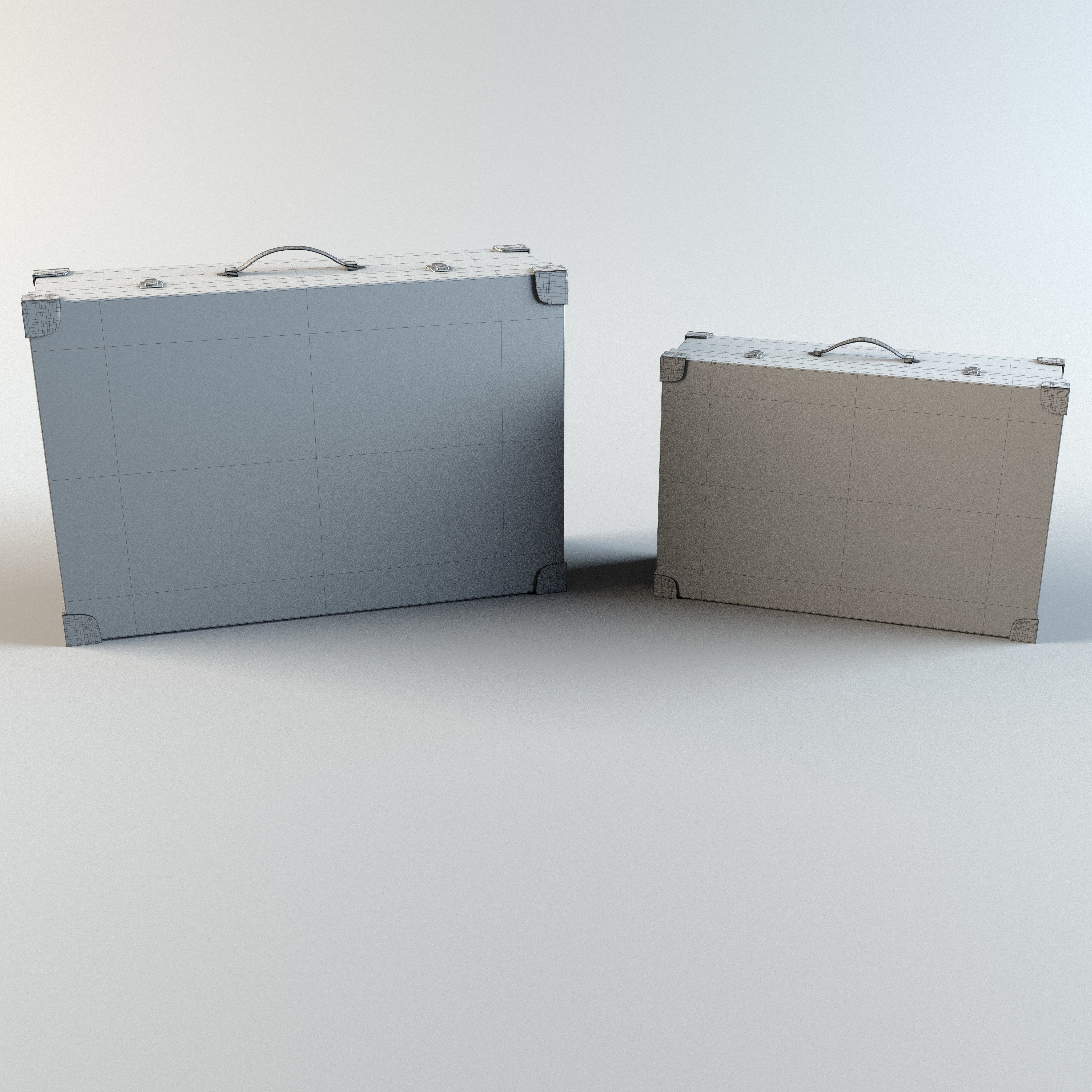 Luggage vintage suitcases 3D model_7