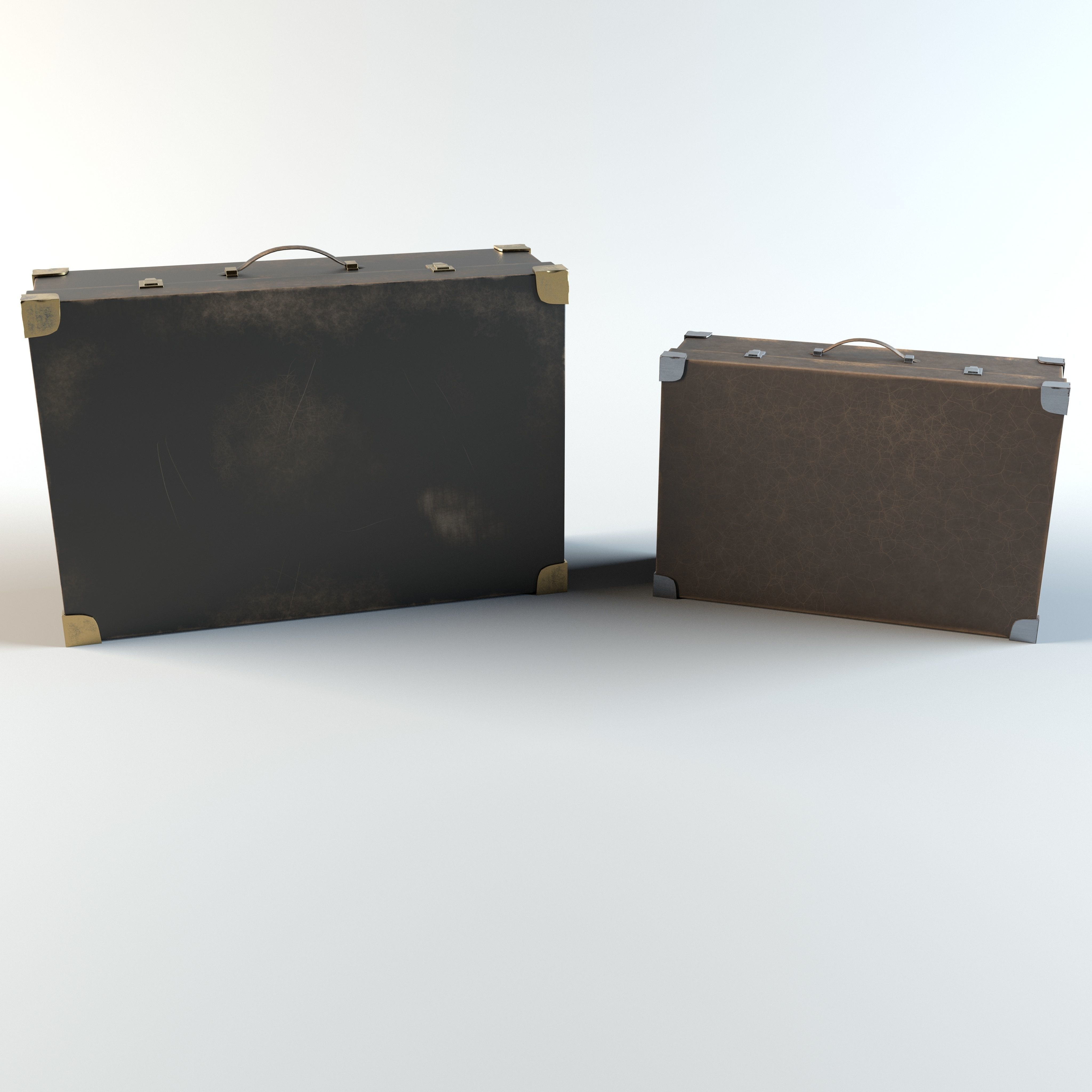 Luggage vintage suitcases 3D model_2