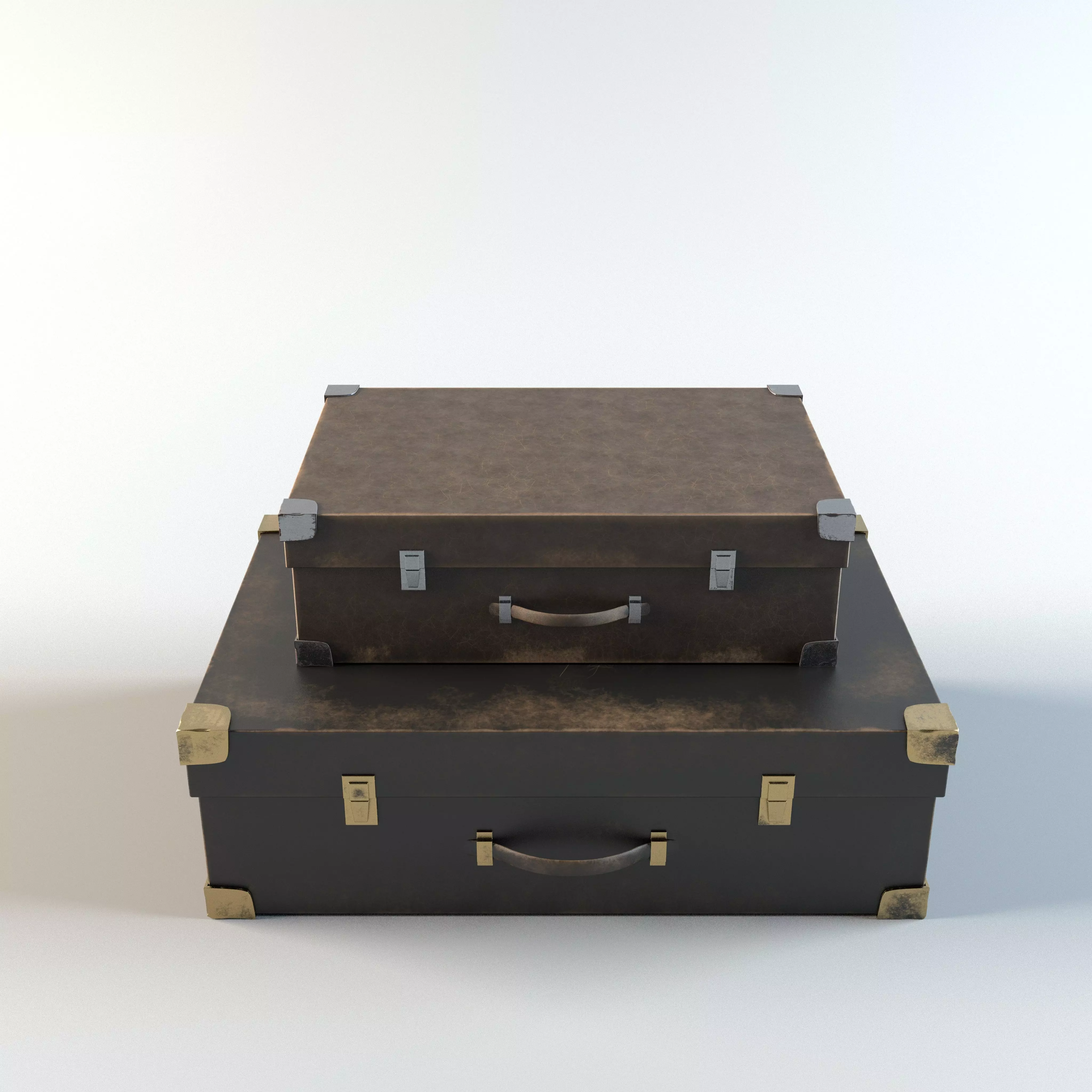 Luggage vintage suitcases 3D model_0