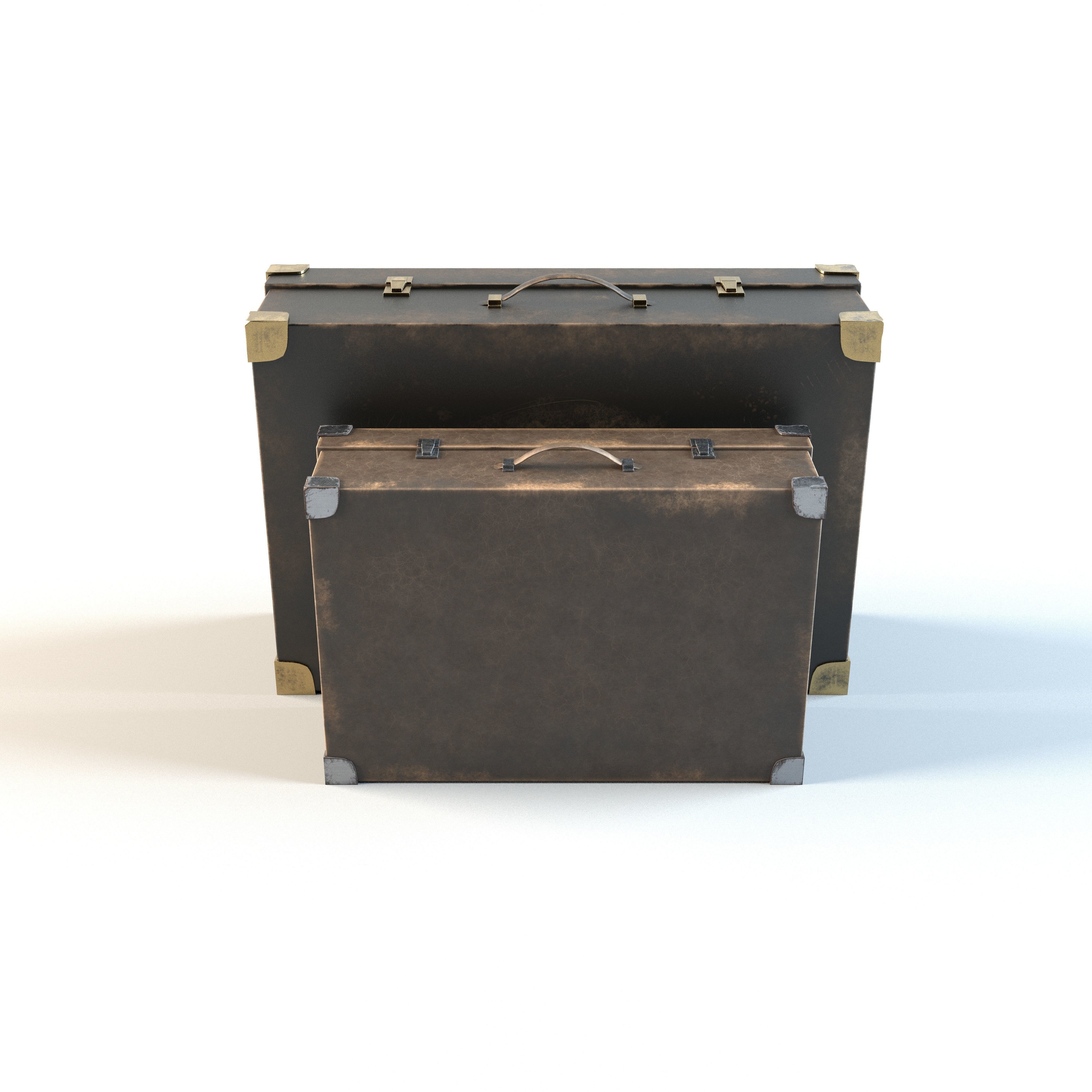 Luggage vintage suitcases 3D model_1