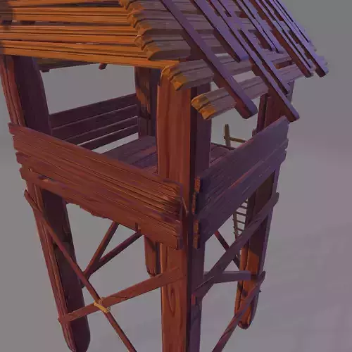 medieval cartoony watchtower