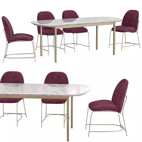 Bethan Gray Strike Collection Dining Table 3d model