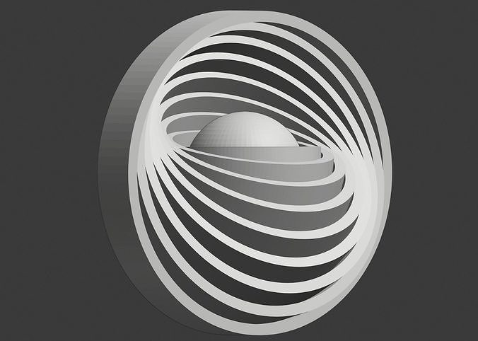 Sphere with rotated concentric rings 3D print model