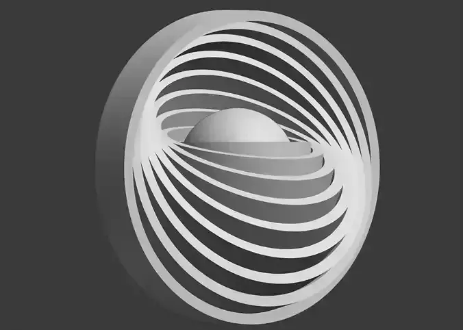 Sphere with rotated concentric rings 3D print model