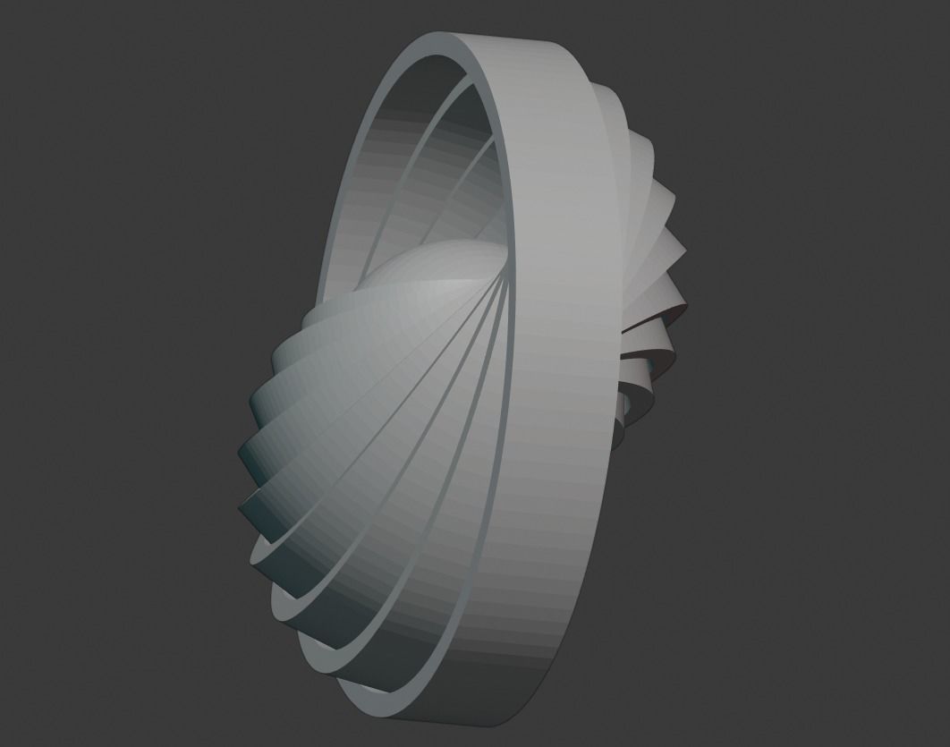 Sphere with rotated concentric rings 3D print model_2