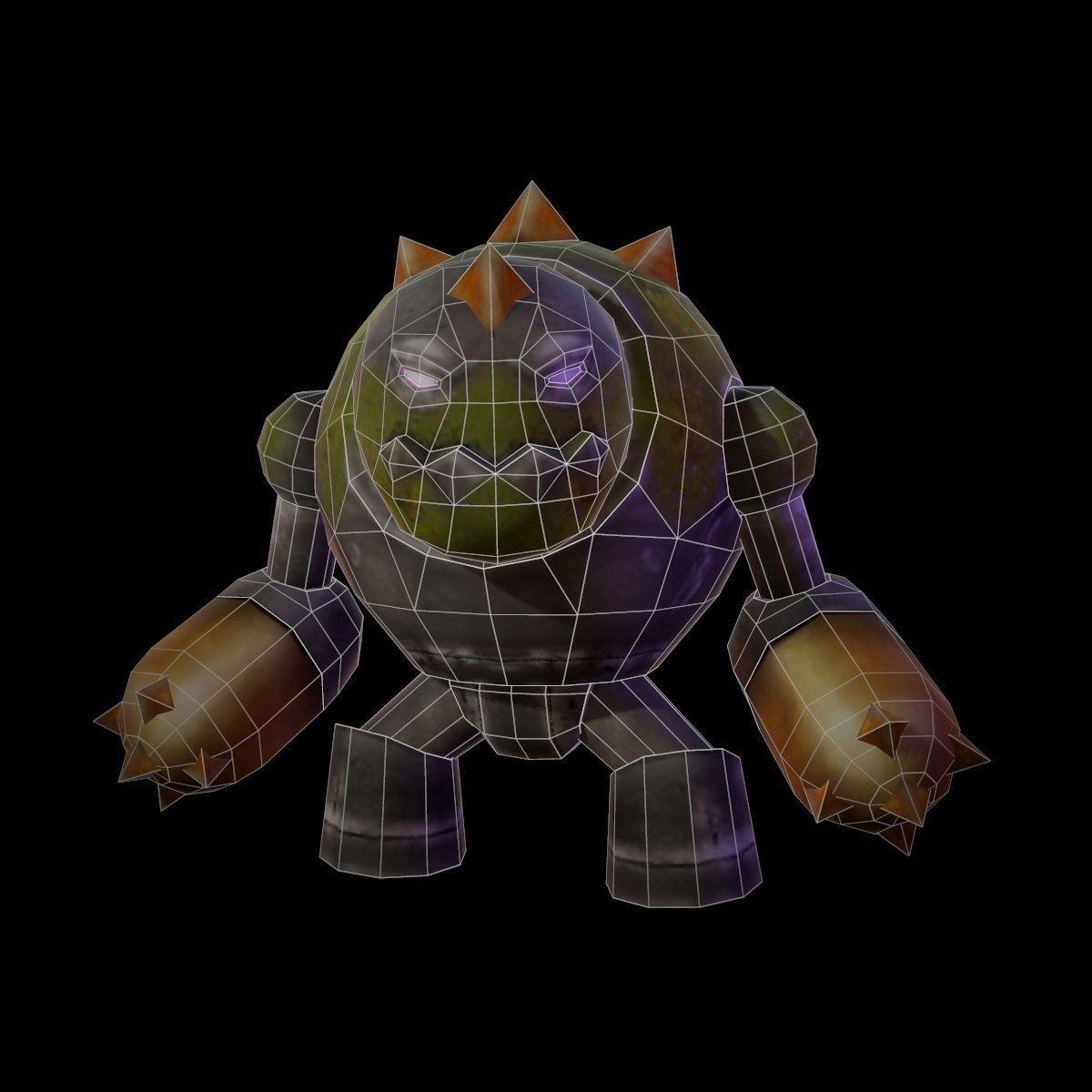 Character Golem Low-poly 3D model_5