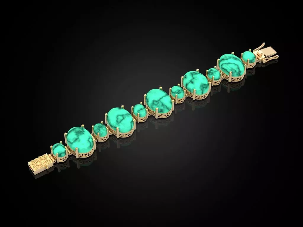 Bracelet malachite 3D print model