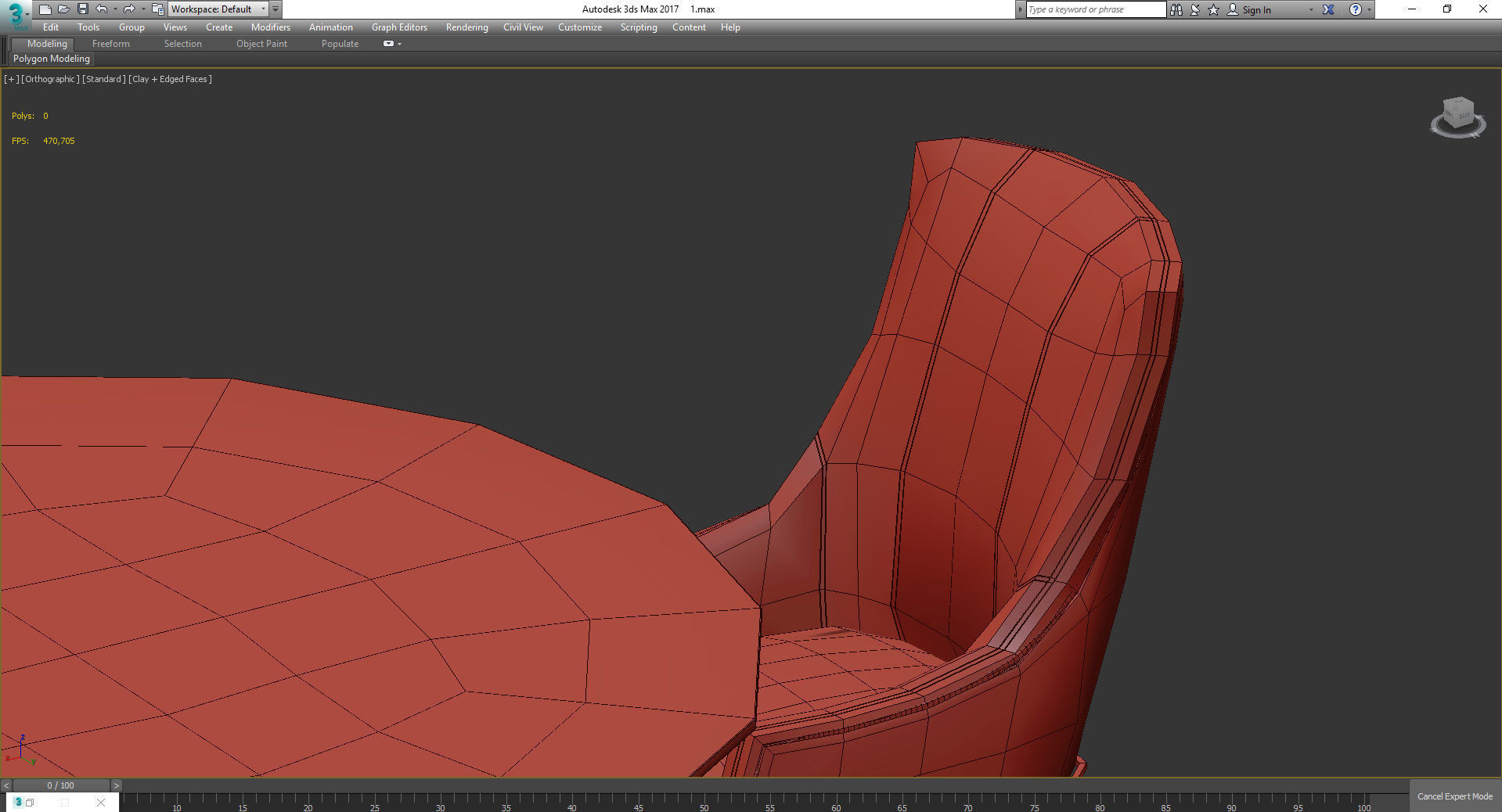 A La Carte Chair and table 3d model Low-poly 3D model_3