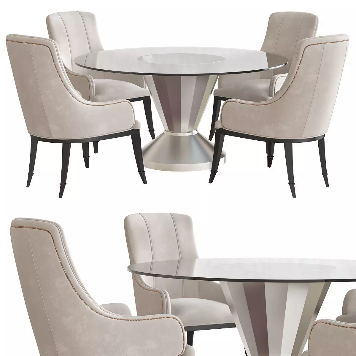 A La Carte Chair and table 3d model Low-poly 3D model_0