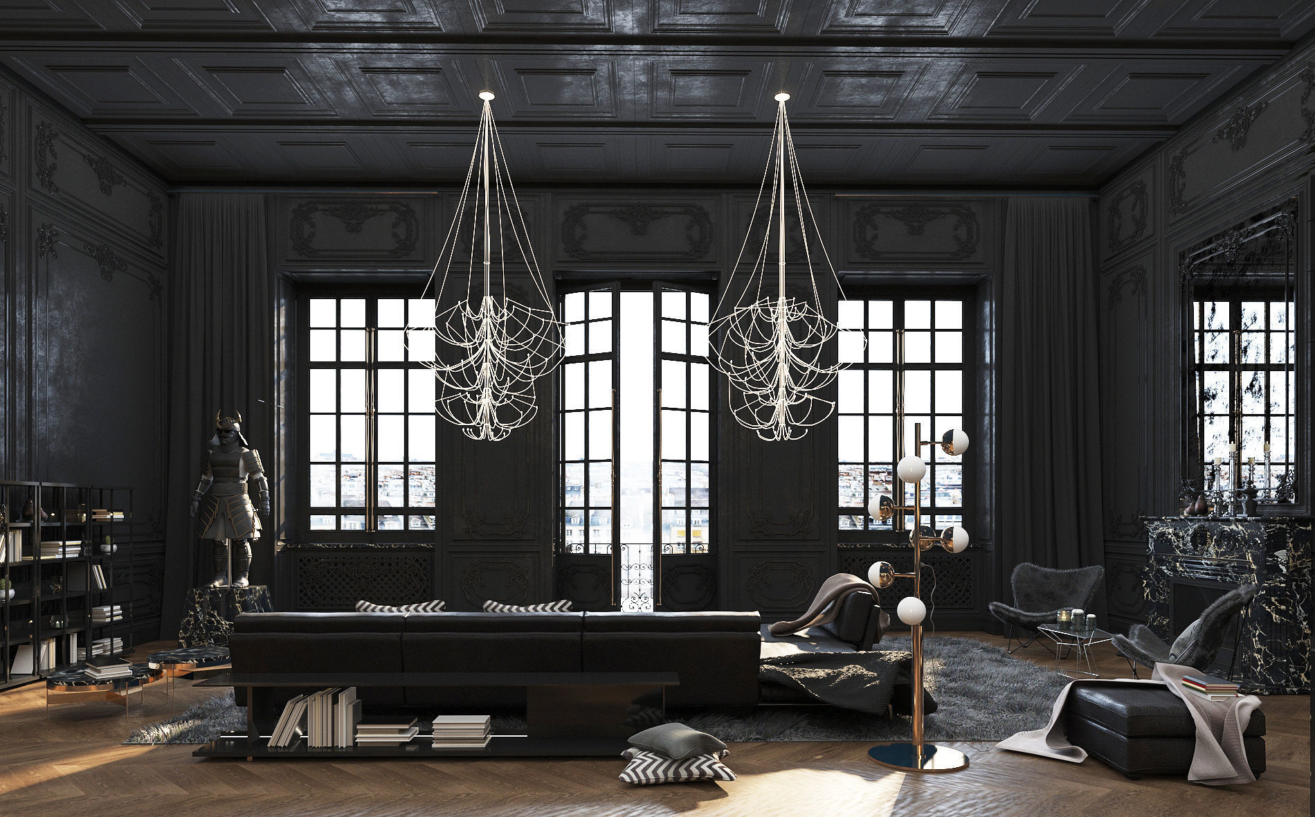 Paris Luxury Apartment 3D model_1