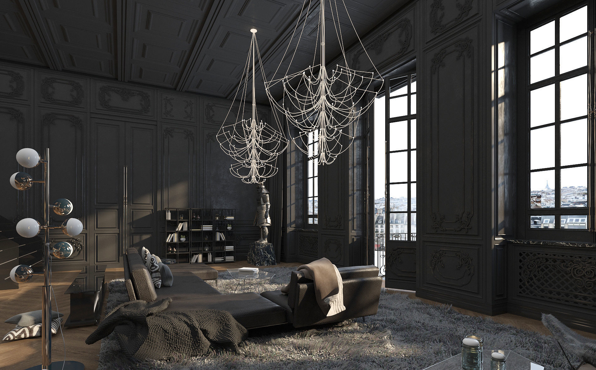 Paris Luxury Apartment 3D model_2