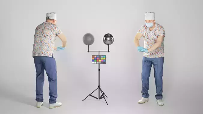 Surgeon performing CPR 120 Low-poly 3D model