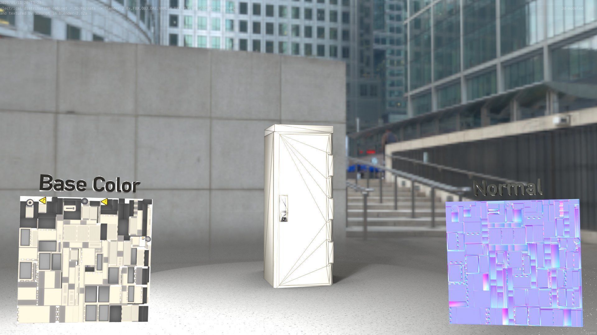 Electrical Distribution Cabinet 32 Low-poly 3D model_2