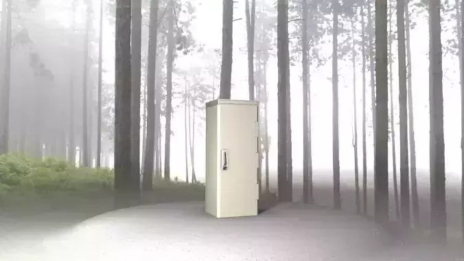 Electrical Distribution Cabinet 32 Low-poly 3D model