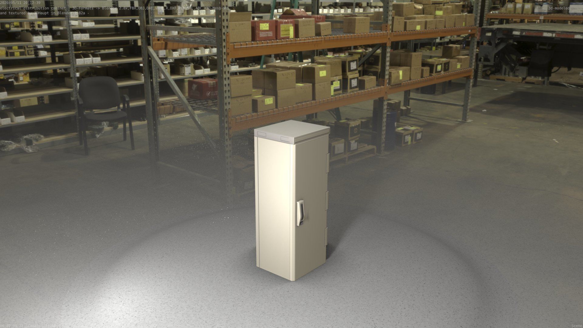 Electrical Distribution Cabinet 32 Low-poly 3D model_33