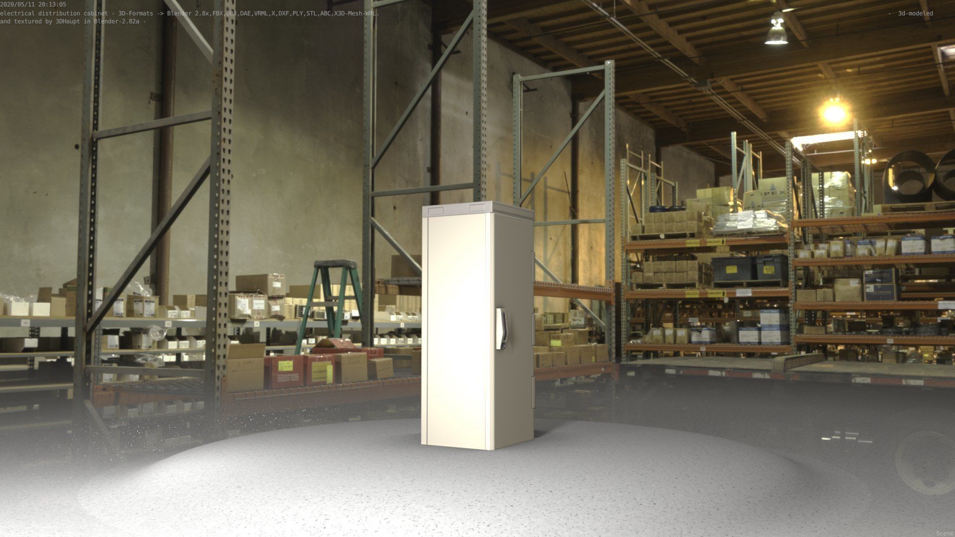 Electrical Distribution Cabinet 32 Low-poly 3D model_56