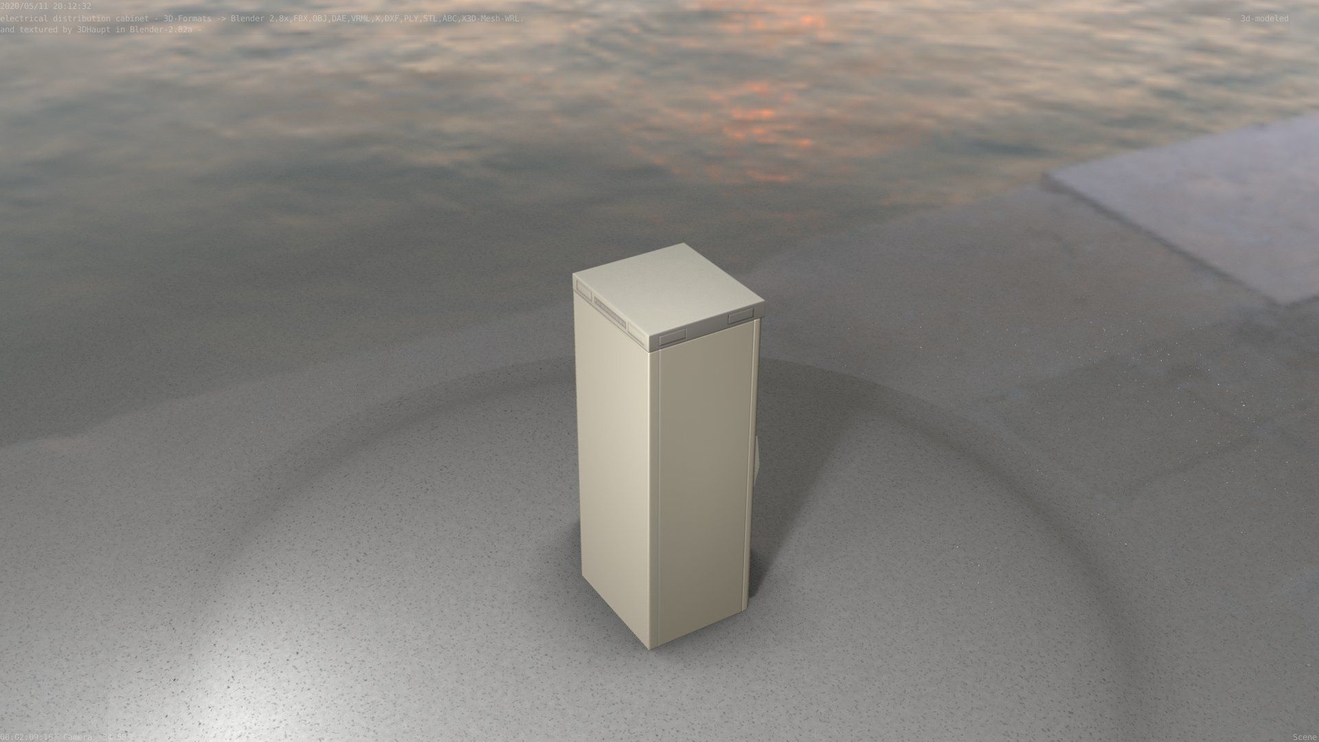 Electrical Distribution Cabinet 32 Low-poly 3D model_27