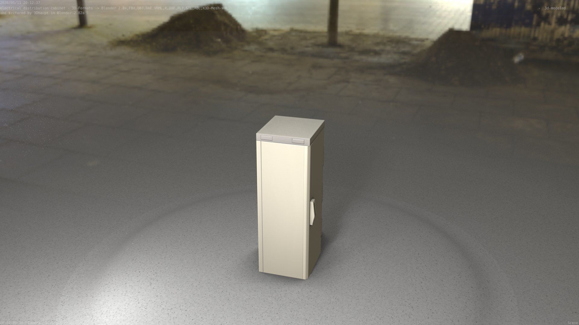 Electrical Distribution Cabinet 32 Low-poly 3D model_31