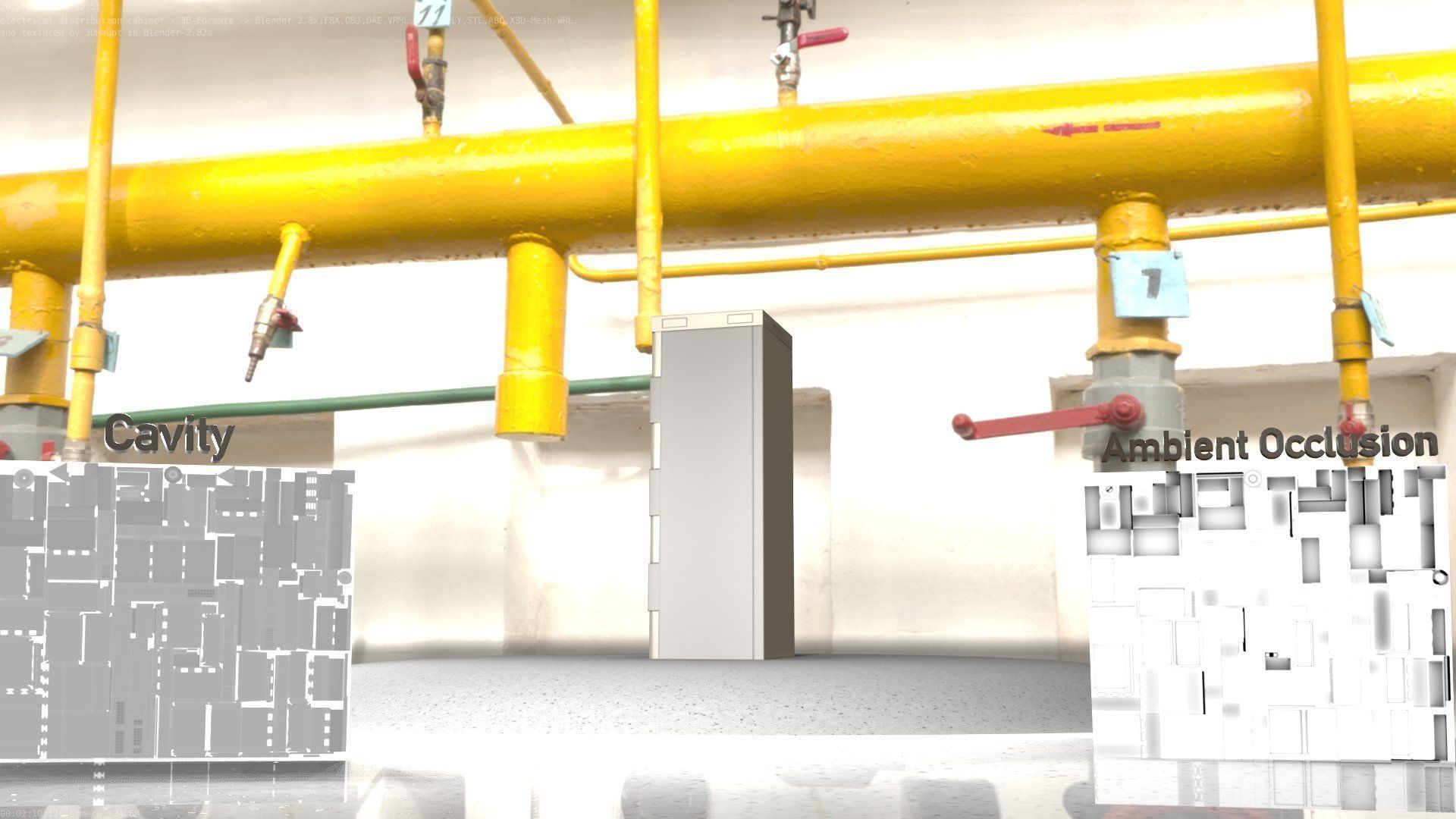 Electrical Distribution Cabinet 32 Low-poly 3D model_39