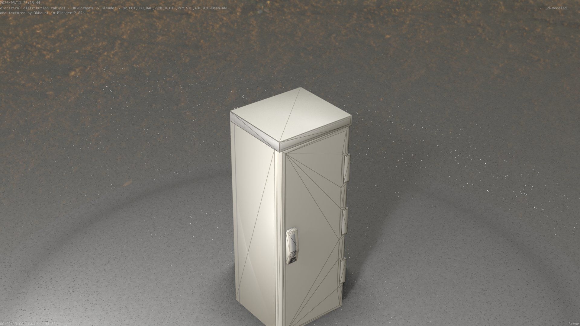 Electrical Distribution Cabinet 32 Low-poly 3D model_93