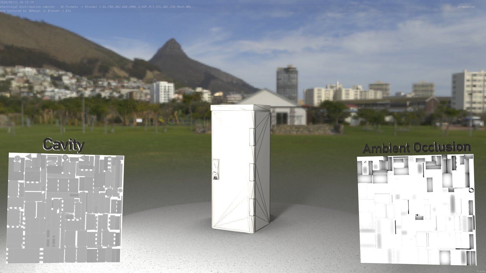 Electrical Distribution Cabinet 32 Low-poly 3D model_4