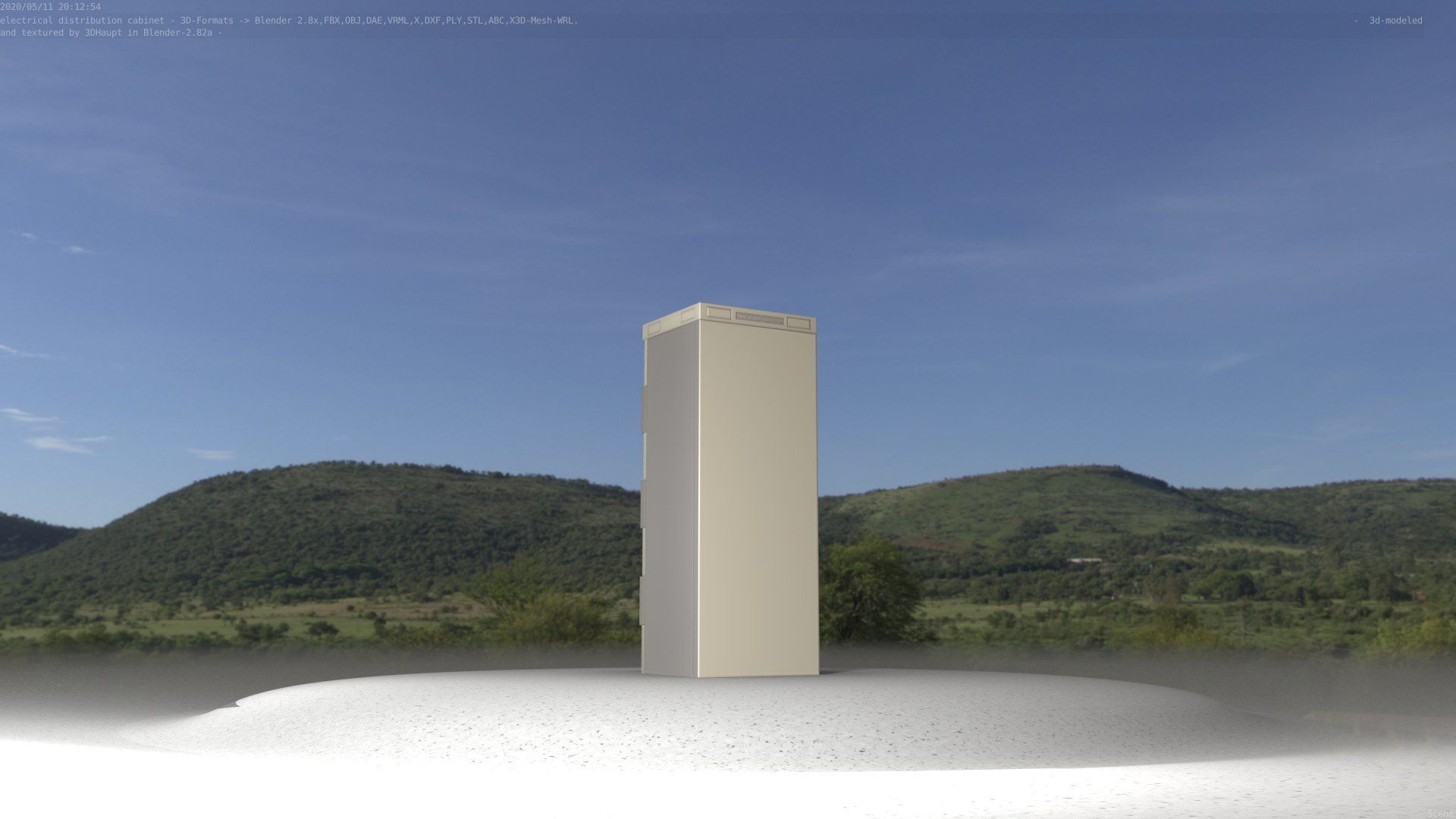 Electrical Distribution Cabinet 32 Low-poly 3D model_43