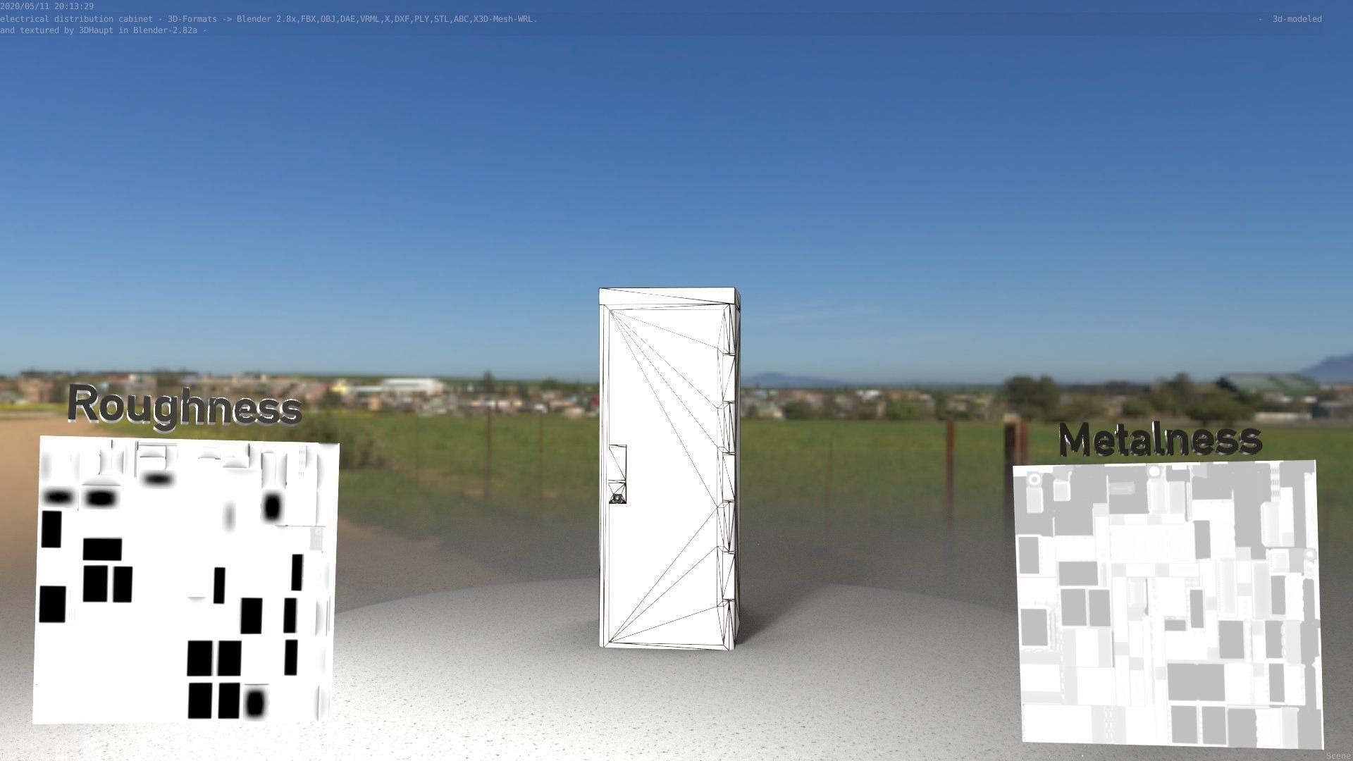 Electrical Distribution Cabinet 32 Low-poly 3D model_3