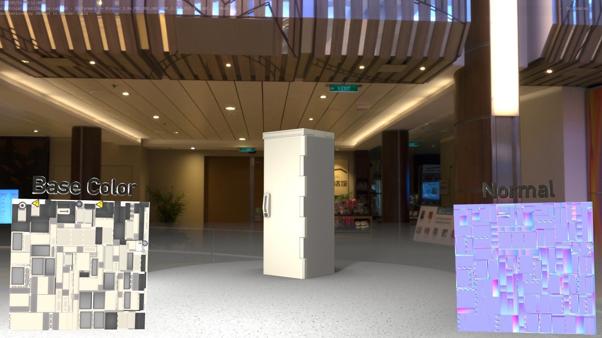 Electrical Distribution Cabinet 32 Low-poly 3D model_11