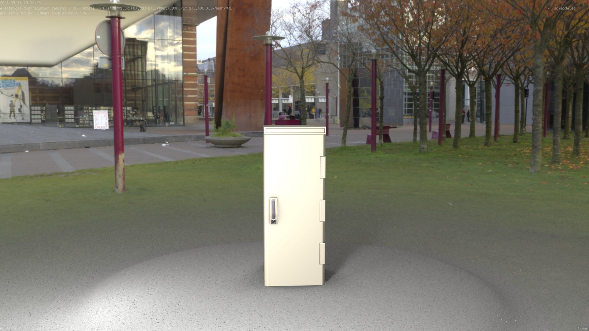 Electrical Distribution Cabinet 32 Low-poly 3D model_7