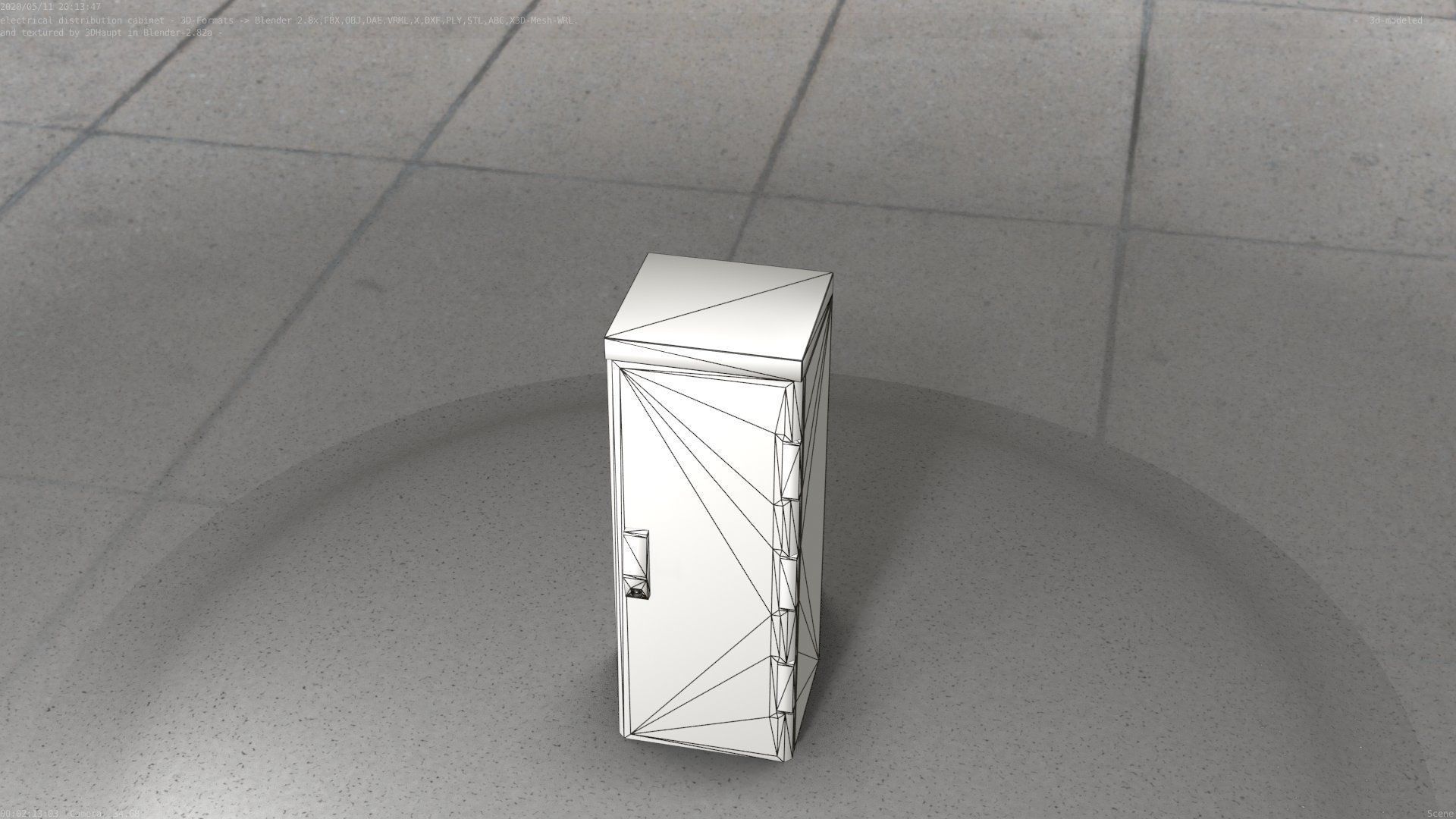 Electrical Distribution Cabinet 32 Low-poly 3D model_96