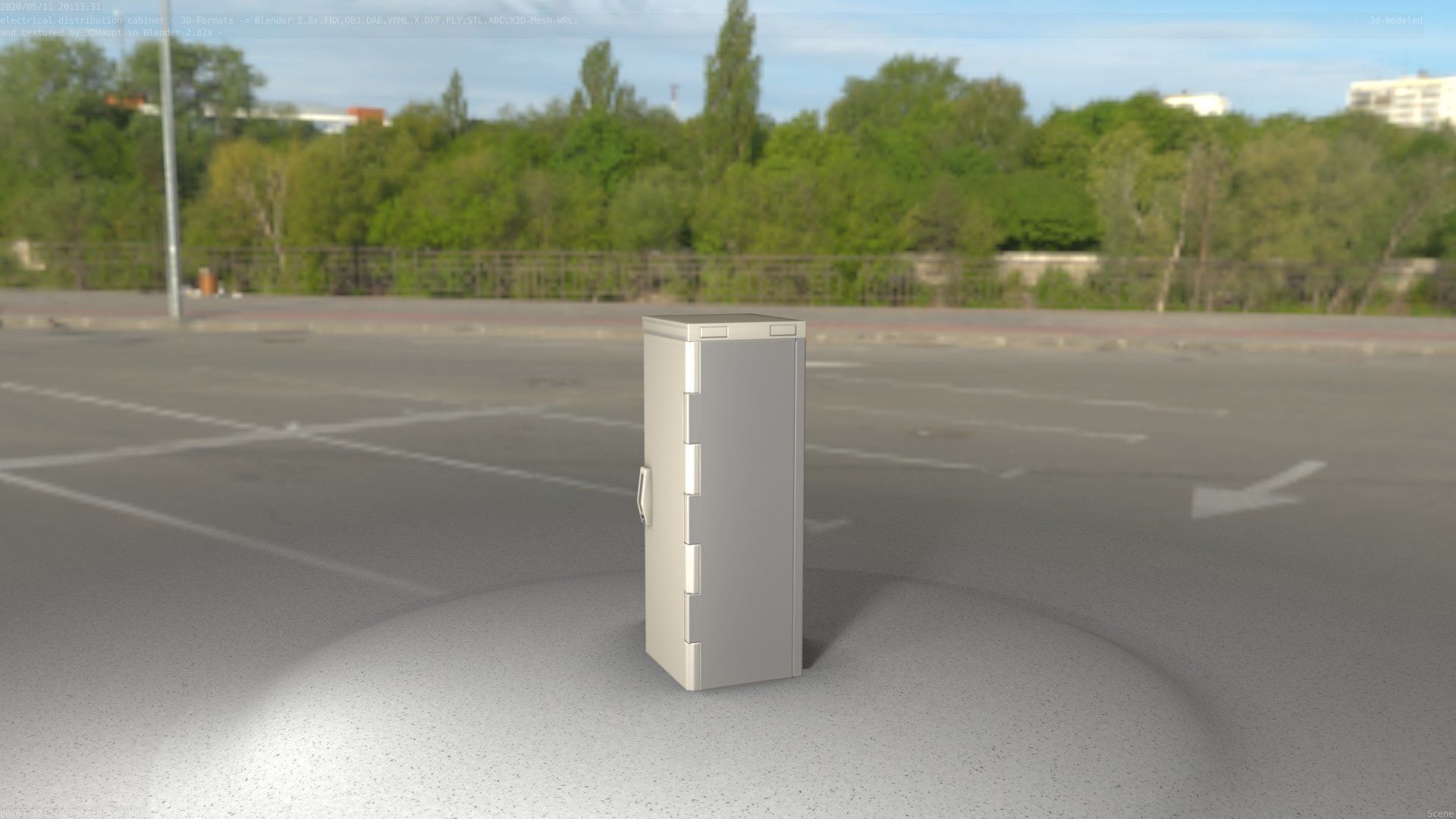 Electrical Distribution Cabinet 32 Low-poly 3D model_80