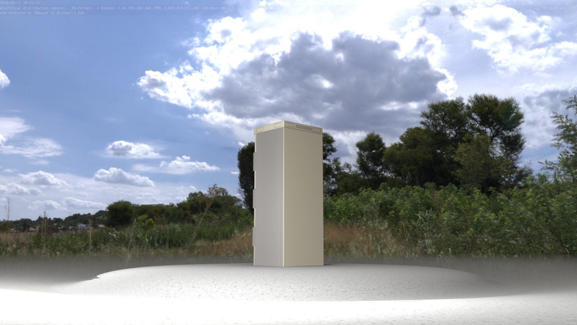 Electrical Distribution Cabinet 32 Low-poly 3D model_42