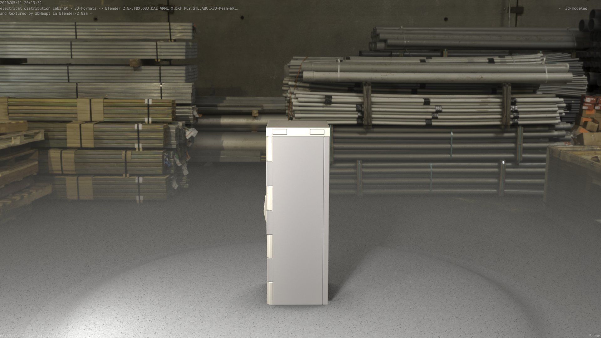 Electrical Distribution Cabinet 32 Low-poly 3D model_81