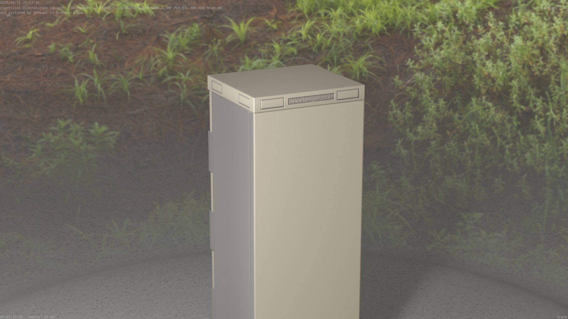 Electrical Distribution Cabinet 32 Low-poly 3D model_84
