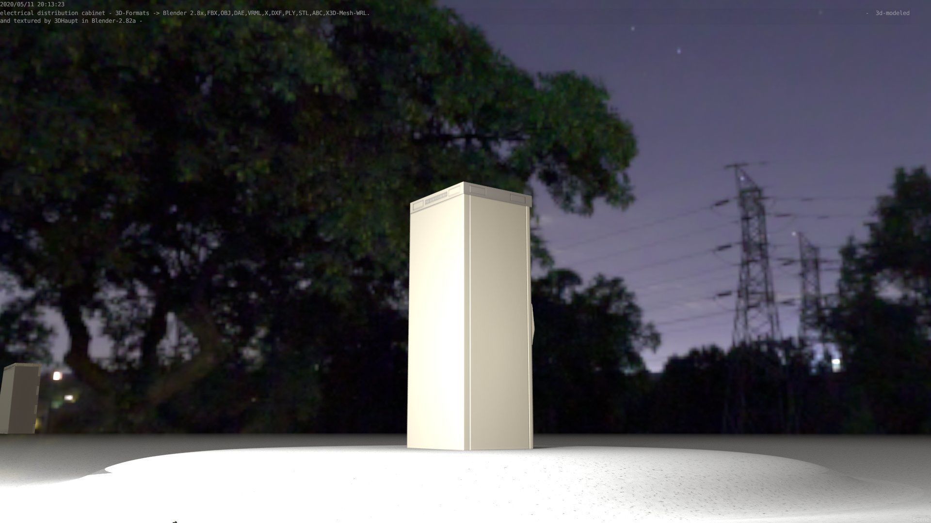 Electrical Distribution Cabinet 32 Low-poly 3D model_75