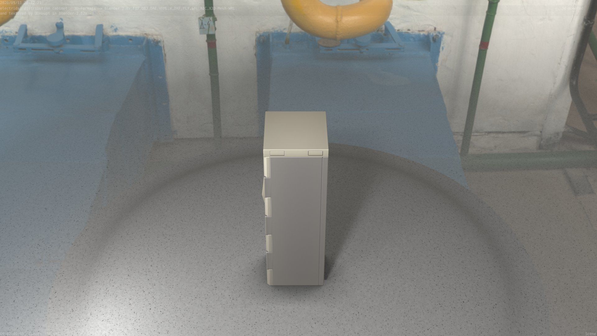 Electrical Distribution Cabinet 32 Low-poly 3D model_16